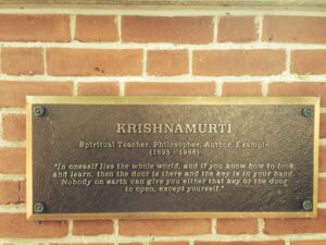 Krishnamurti's Plaque