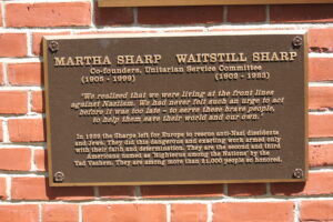Martha Sharp & Waitstill Sharp Plaque