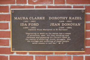 Maura Clarke, Ida Ford, Dorothy Kazel, and Jean Donovan Plaque
