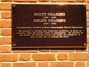 Scott Nearing & Helen Nearing Plaque